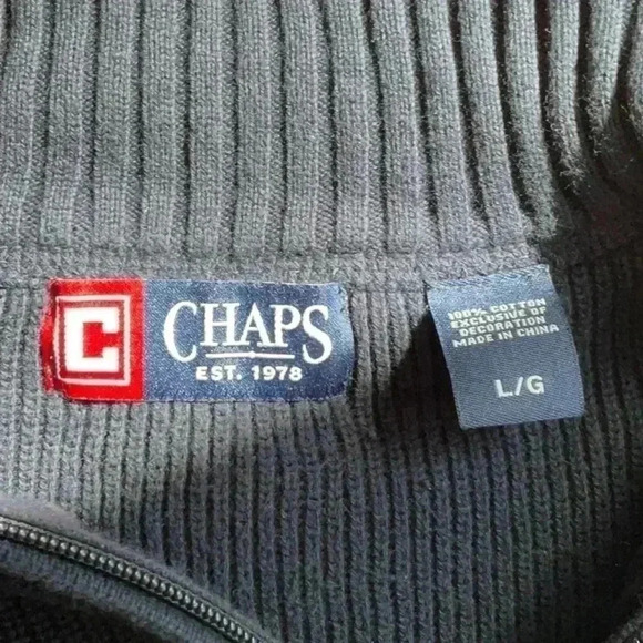 Chaps Men’s Navy 100%  Cotton Sweater - Picture 4 of 4